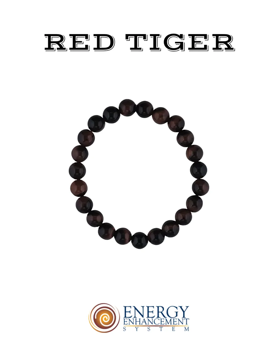 A black with a touch of red bracelet