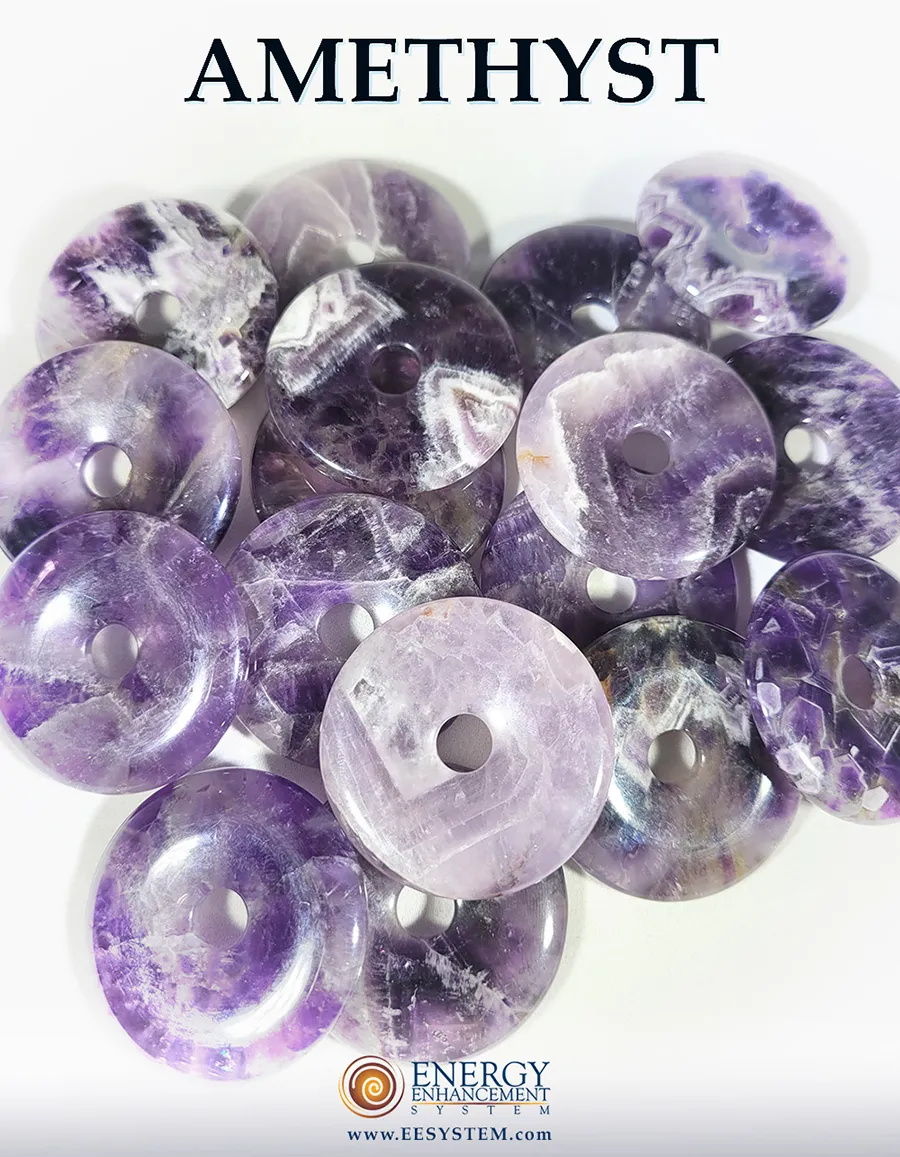 A collection of amethyst medallion