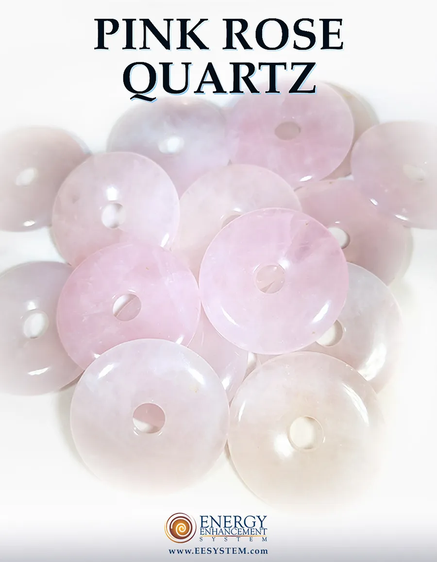 A collection of rose quartz medallion