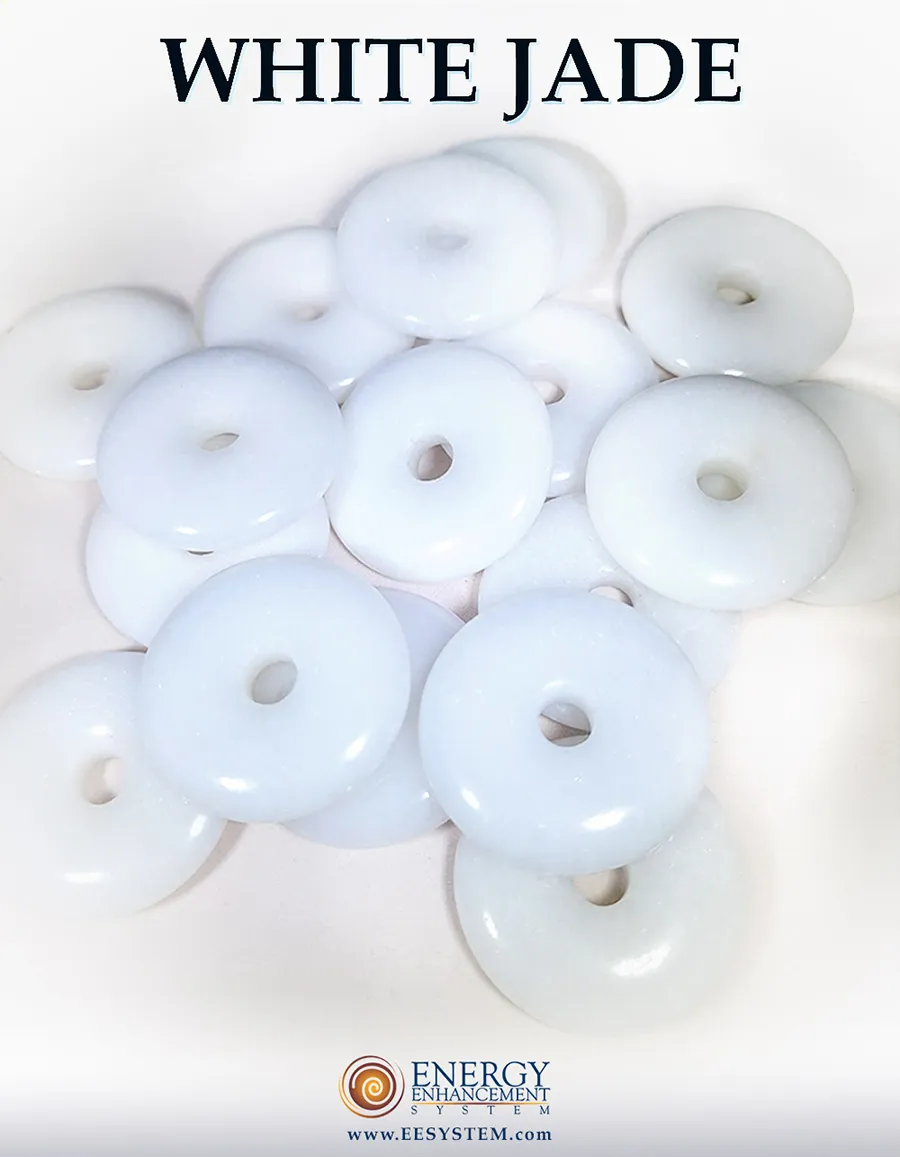a collection of white jade medallion