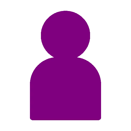 Purple icon of a person